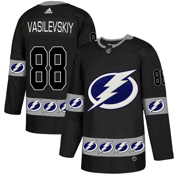 Men Tampa Bay Lightning #88 Vasilevskiy Black Adidas Fashion NHL Jersey->tampa bay lightning->NHL Jersey